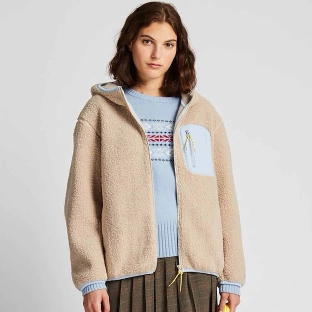 Uniqlo x JW Anderson Sherpa Fleece Full Zip Hooded Jacket
